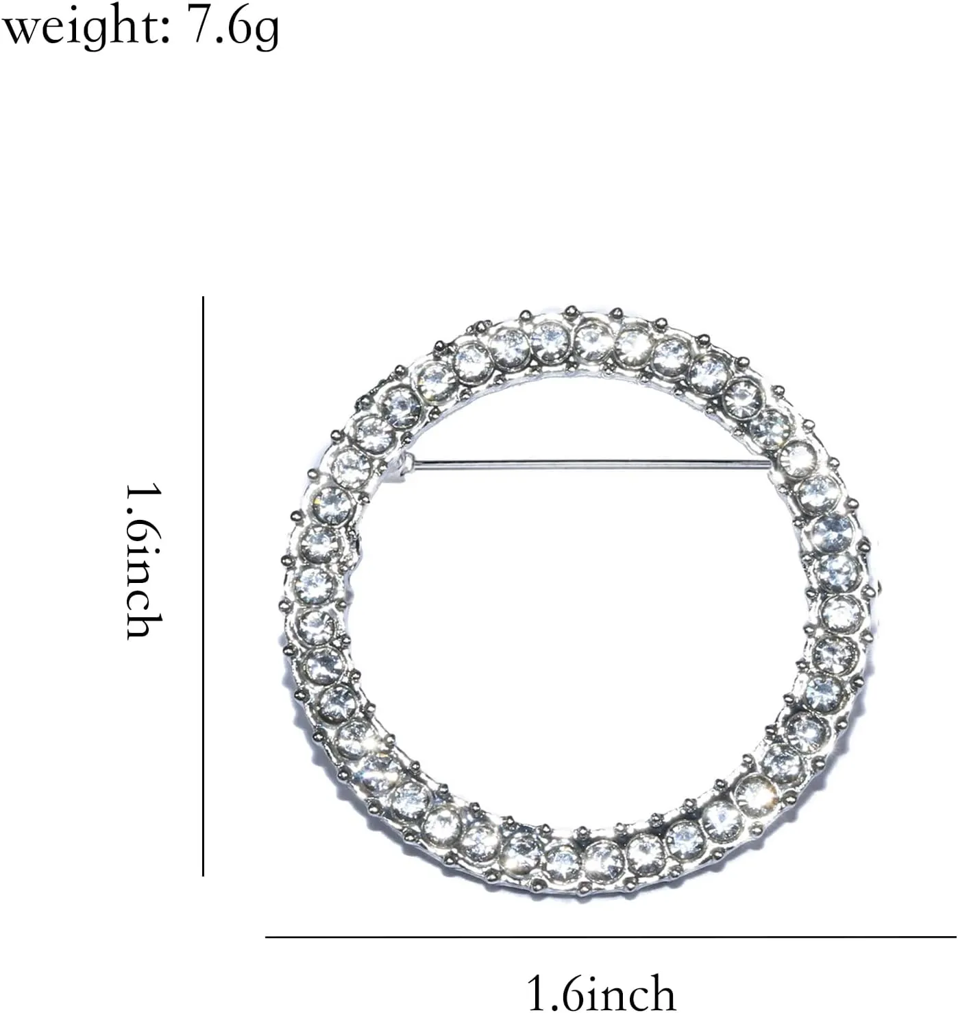 ROFARSO Geometry Circle Round Brooch Pins for Women Feminist Fashion Jewelry with Rhinestone Crystal, Accessory for Shawl Scarf Buckle Sweater Cardigan, Gift for Women Mother Bride Girl