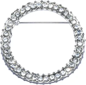 ROFARSO Geometry Circle Round Brooch Pins for Women Feminist Fashion Jewelry with Rhinestone Crystal, Accessory for Shawl Scarf Buckle Sweater Cardigan, Gift for Women Mother Bride Girl