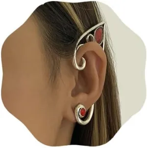Ruby Ear Cuff Earring Elf Climber Cuff Earrings Elf Ear Cuff Non Pierced Wraps Jewelry for Women
