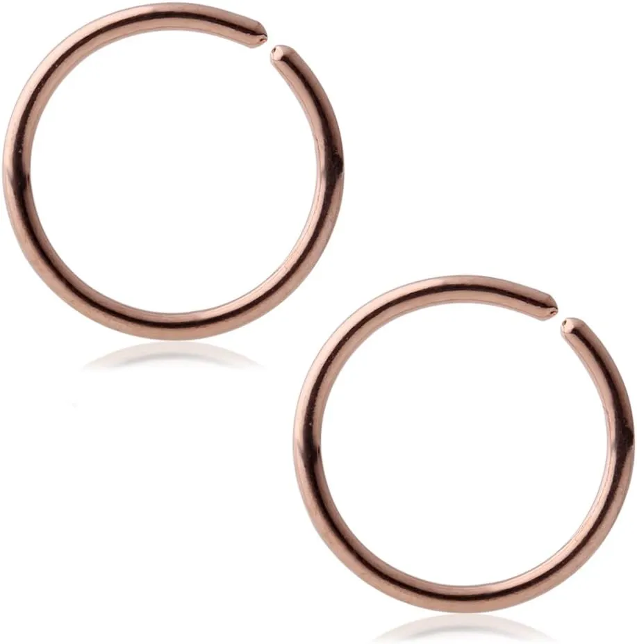 Ruifan 18G 20G Round Ends Stainless Steel Body Jewelry Piercing Nose Hoop Ring 6-10mm