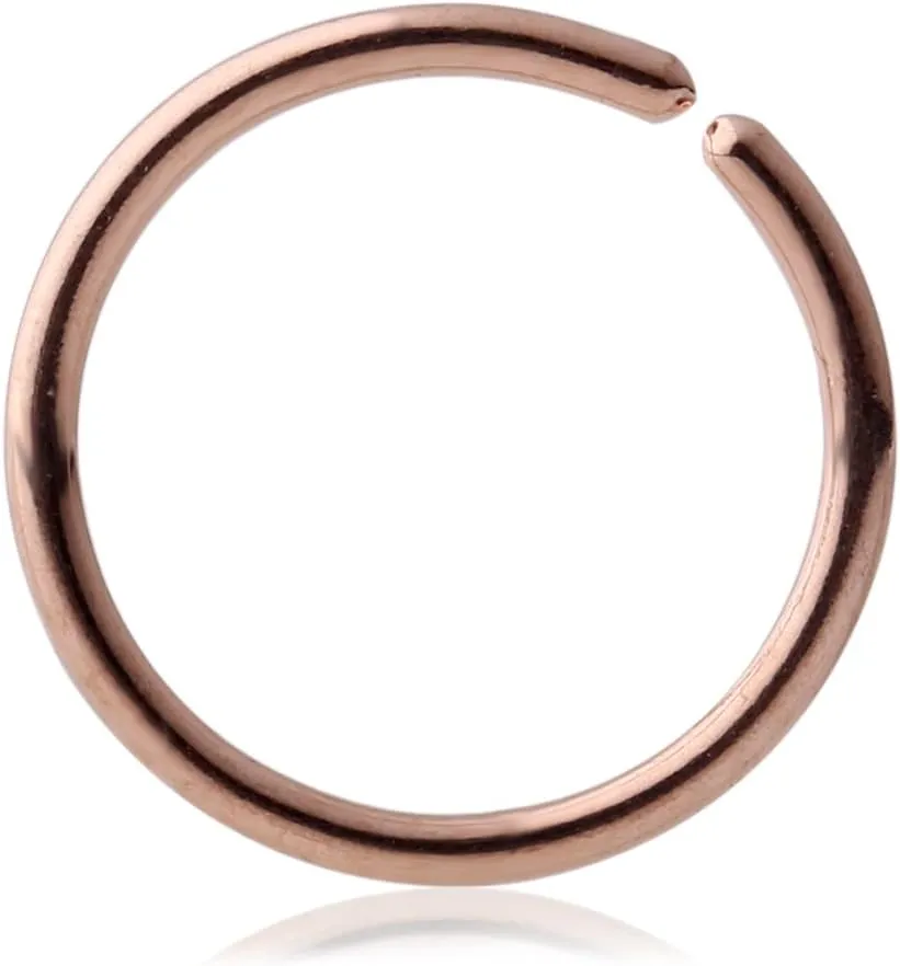 Ruifan 18G 20G Round Ends Stainless Steel Body Jewelry Piercing Nose Hoop Ring 6-10mm