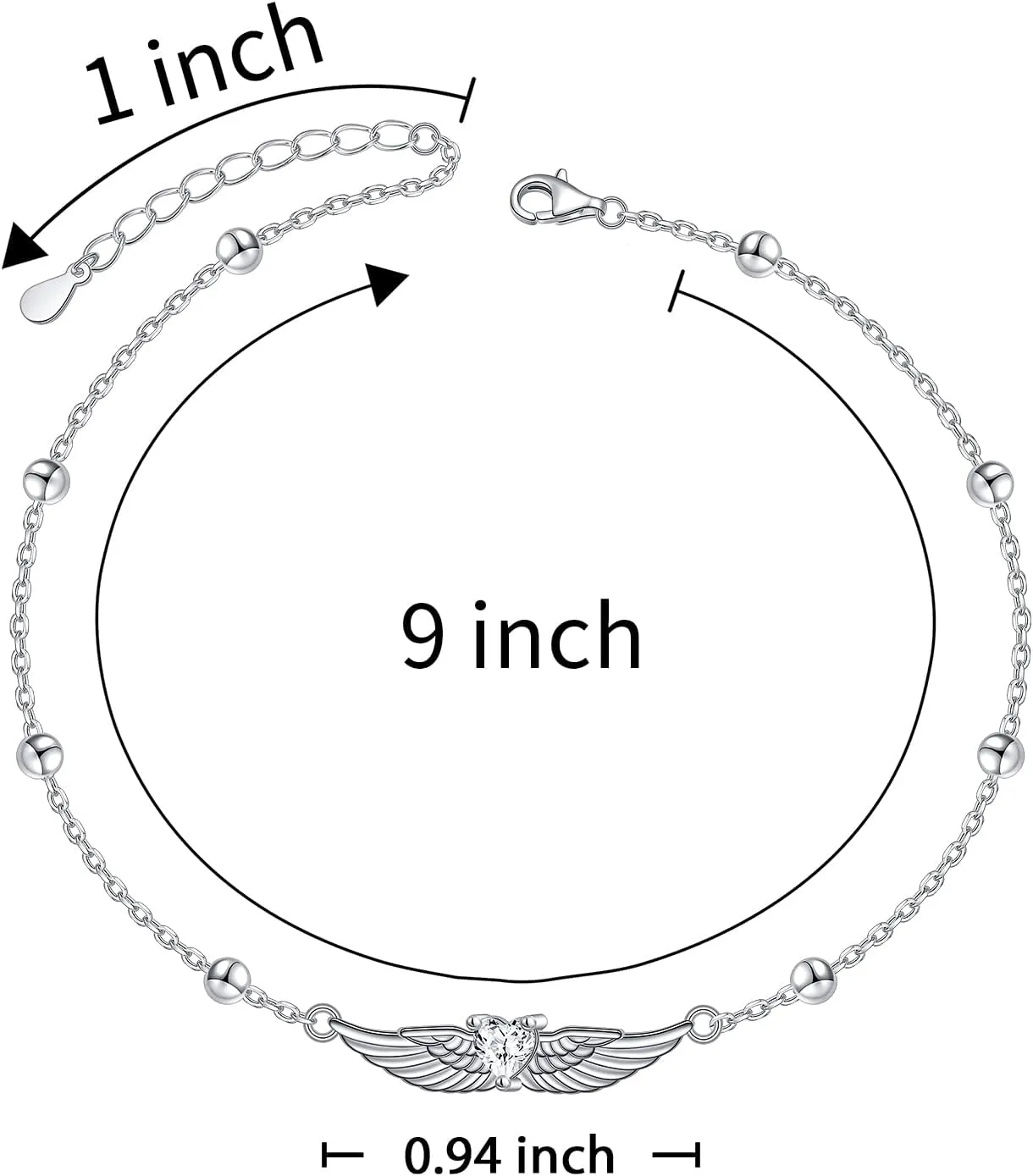 S925 Sterling Silver Anklets Adjustable Beach Foot Ankle Bracelet Jewelry Gifts For Women Girls