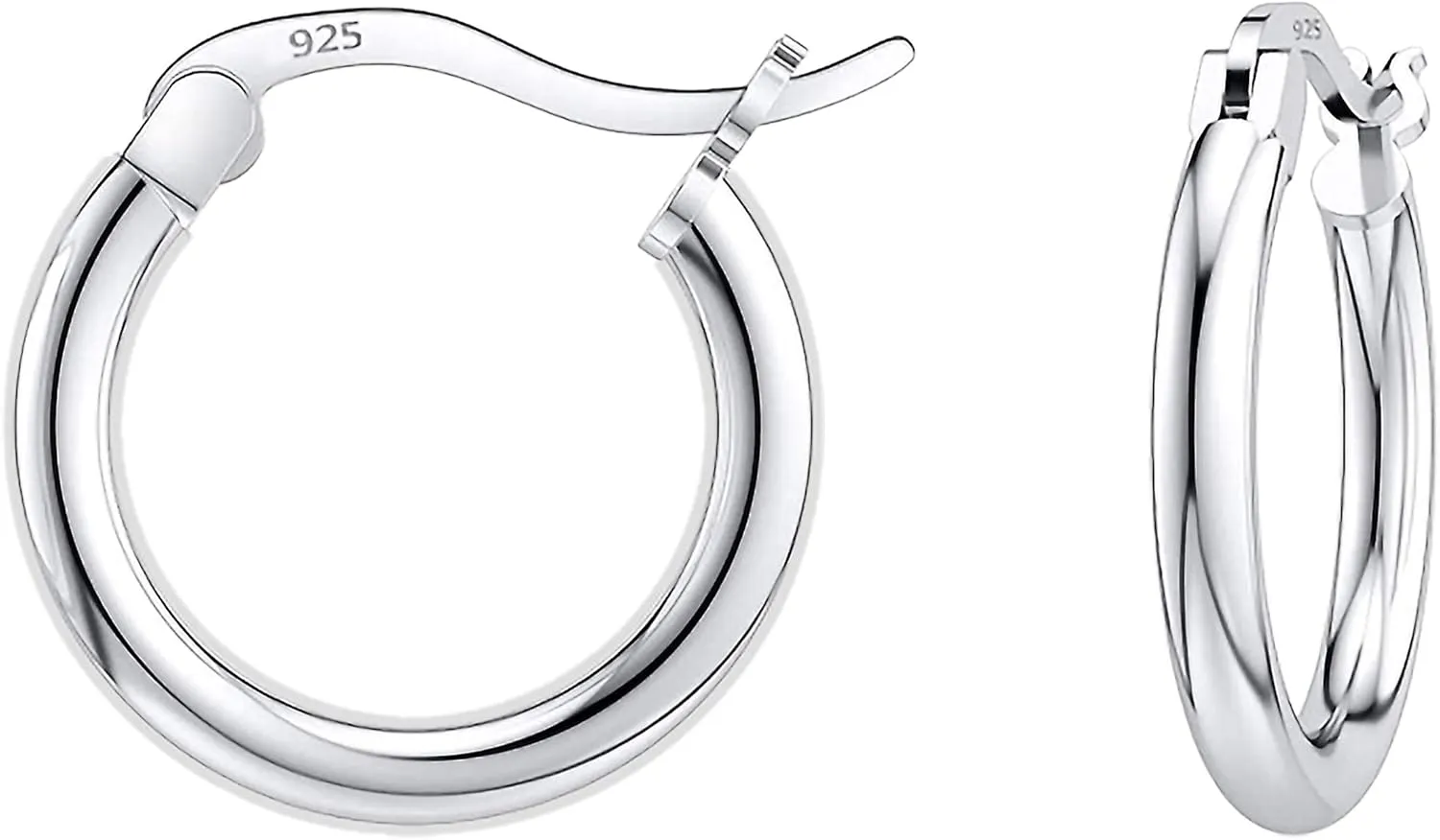 Savlano 925 Sterling silver Round Hoop Earrings for Women & Men Comes in 10MM-25MM