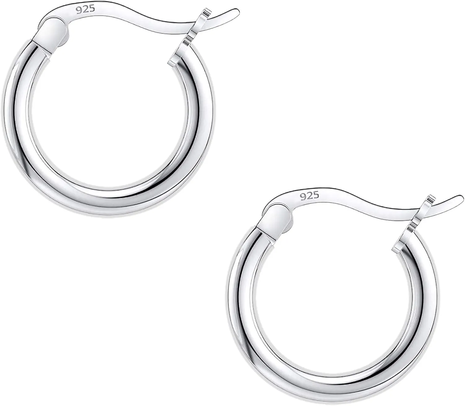 Savlano 925 Sterling silver Round Hoop Earrings for Women & Men Comes in 10MM-25MM