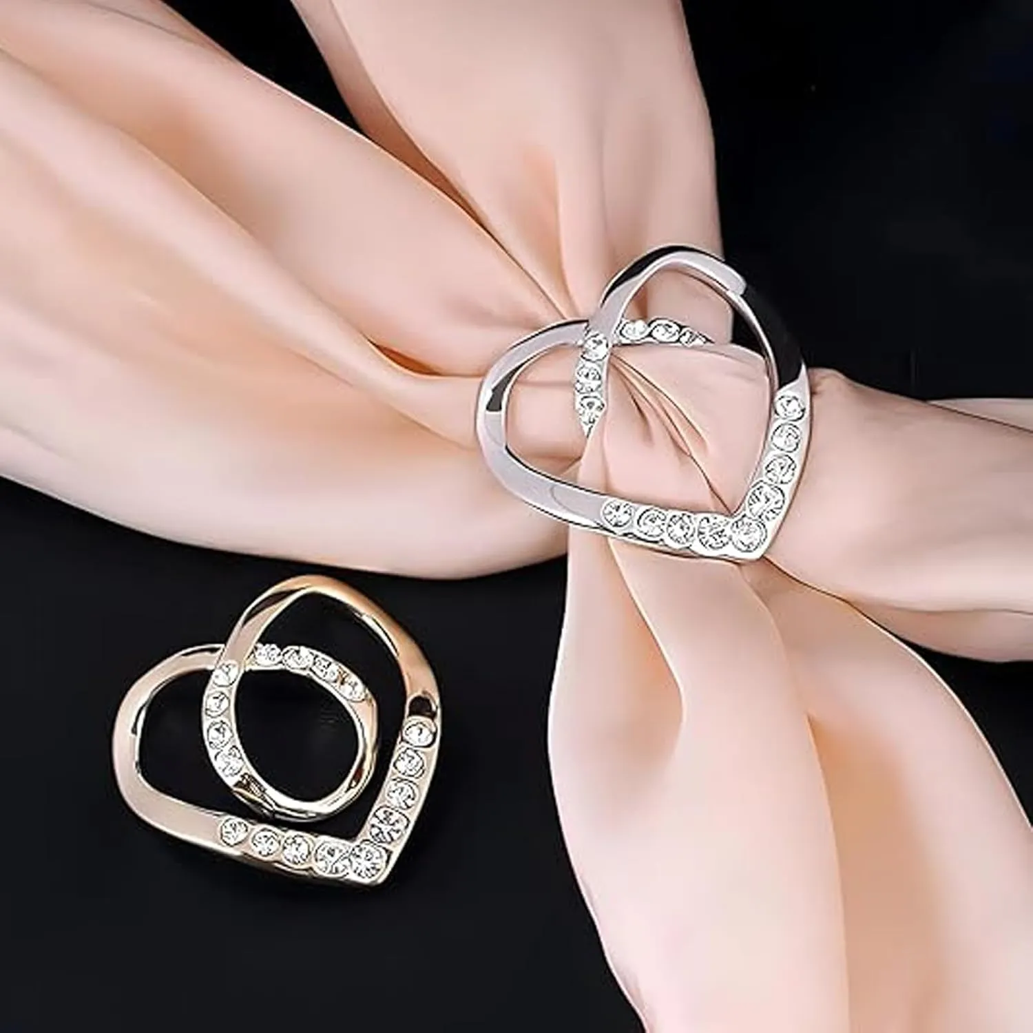 Scarf Ring Clip, T-shirt Ties Clips, Clothes Corner Knotted Button for Women, Fashion Metal Circle Shirt Clip Buckle