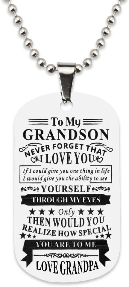 Sisadodo To My Grandson Keychain Gift from Grandpa Grandma I Love You Grandson Gifts for Teen Boy Grandson Birthday Gifts for Grandson