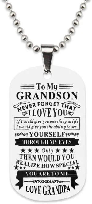 Sisadodo To My Grandson Keychain Gift from Grandpa Grandma I Love You Grandson Gifts for Teen Boy Grandson Birthday Gifts for Grandson