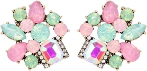 Sither Color Crystal Earrings for Women Boho Crystal Studs Earrings Boho Rhinestone Earrings Jewelry for Prom Party Halloween Christmas Gift