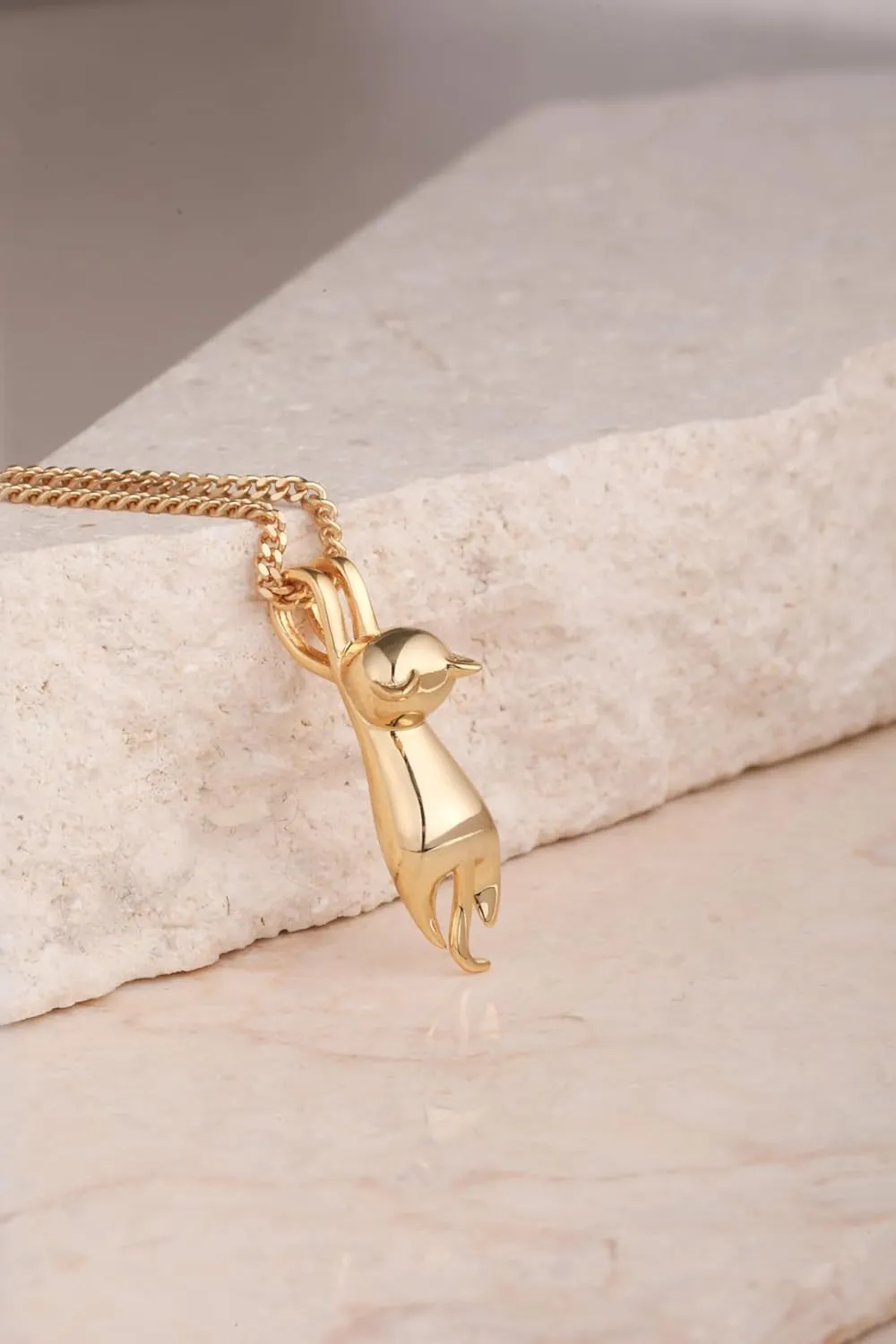 S.Leaf Sterling Silver Cat Necklace - Kitten Jewelry for Women, Cat Mom Gifts