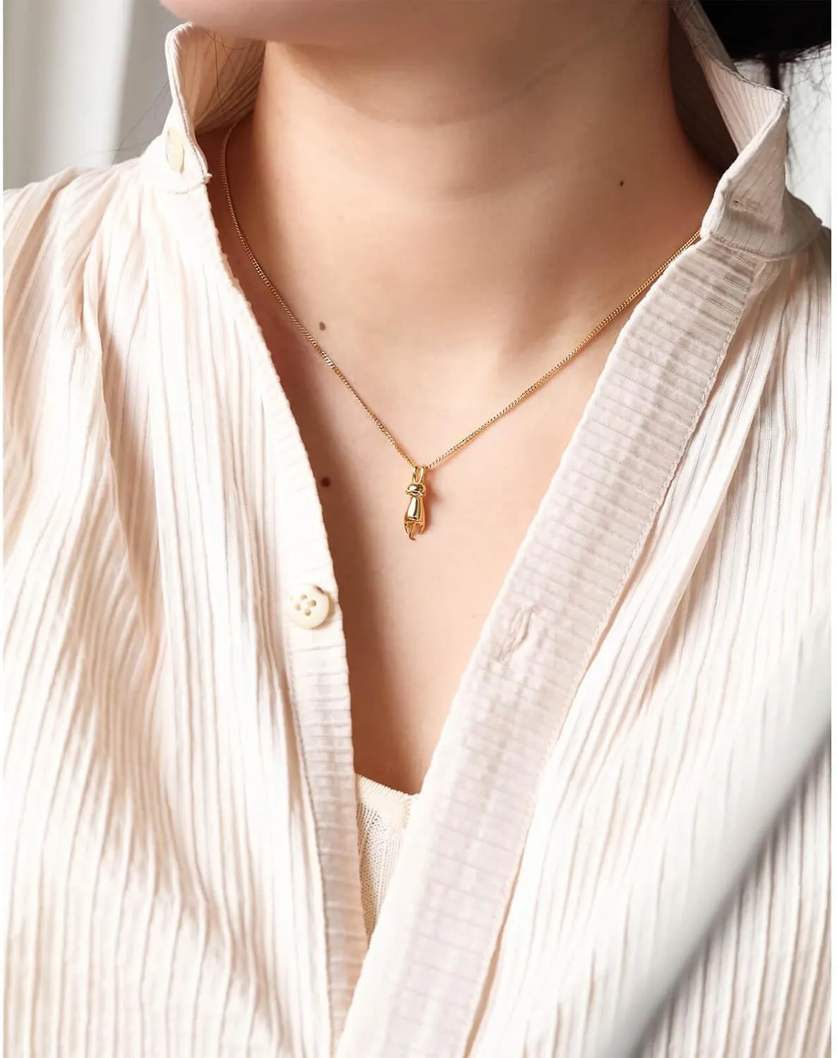 S.Leaf Sterling Silver Cat Necklace - Kitten Jewelry for Women, Cat Mom Gifts