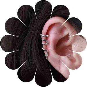 Snake Cartilage Wrap Earrings Silver Snake Conch Ear Cuff Earrings Serpent Clip on Cartilage Earring Punk Non Pierced Earrings Jewelry for Women