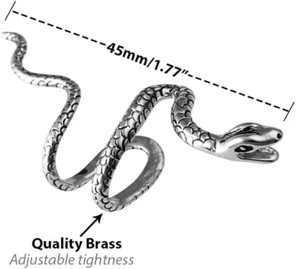 Snake Ear Cuff Earrings For Men Women Non Piercing Punk Goth Cool Wrap Crawler Climber Clip On Snake Earrings Cuffs Set Halloween Christmas Jewelry Gift