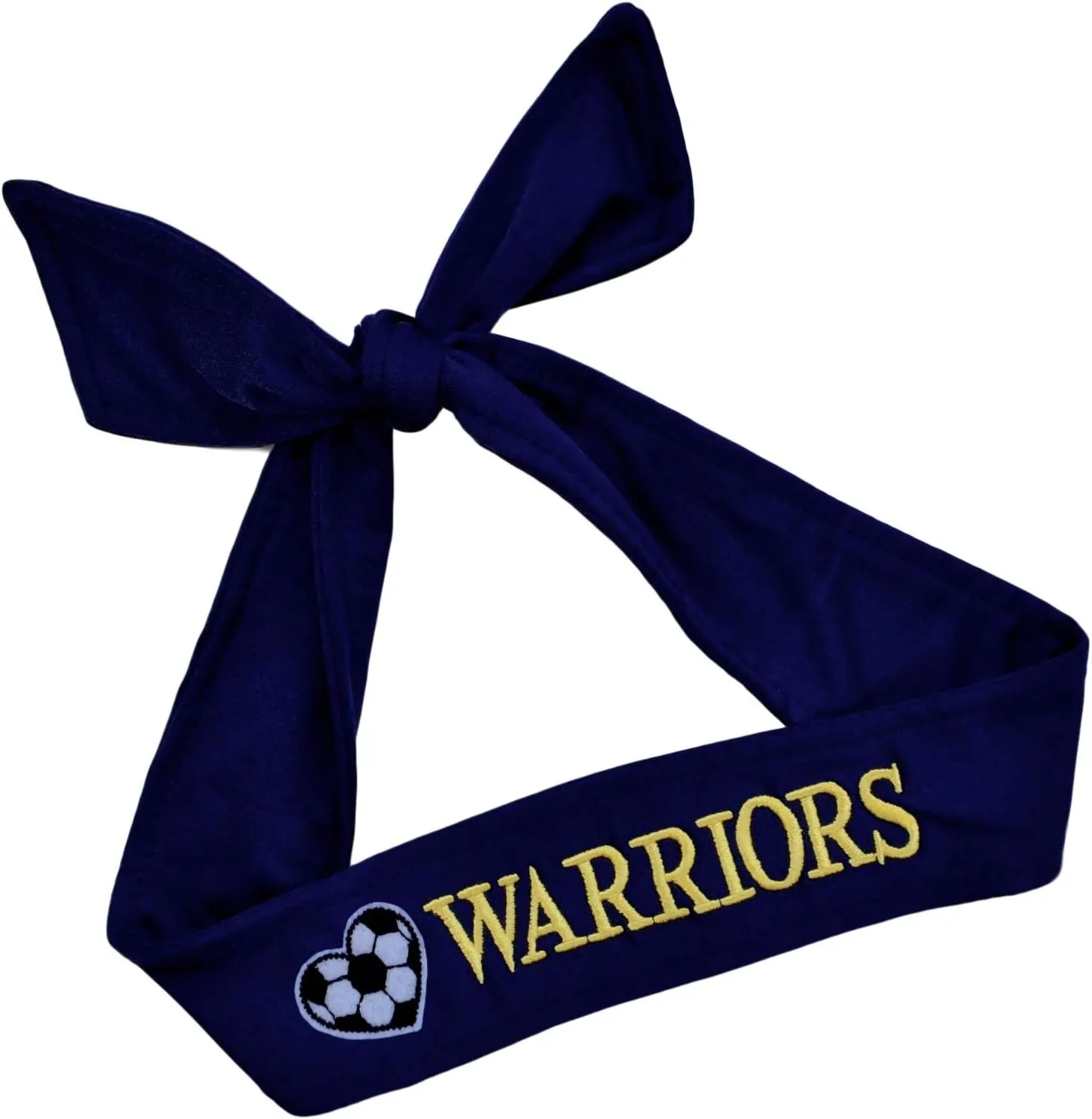 Soccer Headband Moisture Wicking TIE Back Personalized with Embroidered Heart and Custom Name