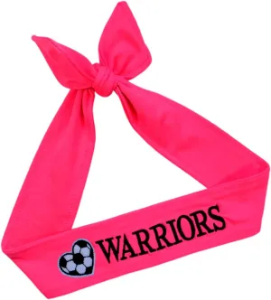 Soccer Headband Moisture Wicking TIE Back Personalized with Embroidered Heart and Custom Name