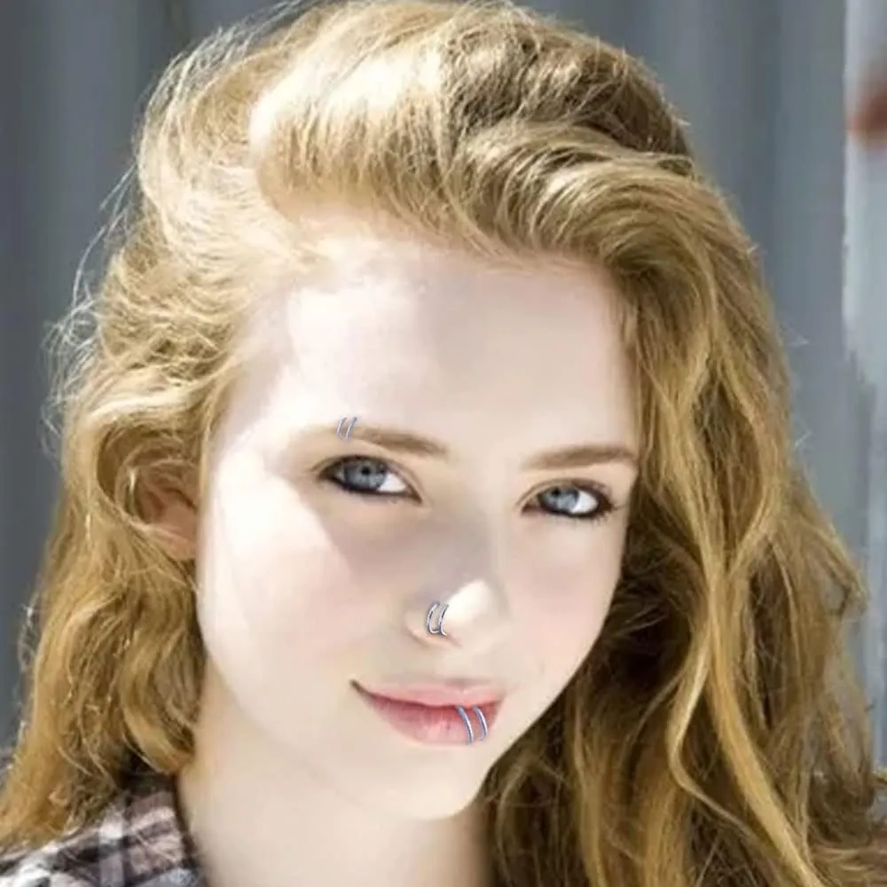 Spiral Nose Ring - 20G & 18G Double Hoop, Single Piercing, Right & Left, Surgical Steel