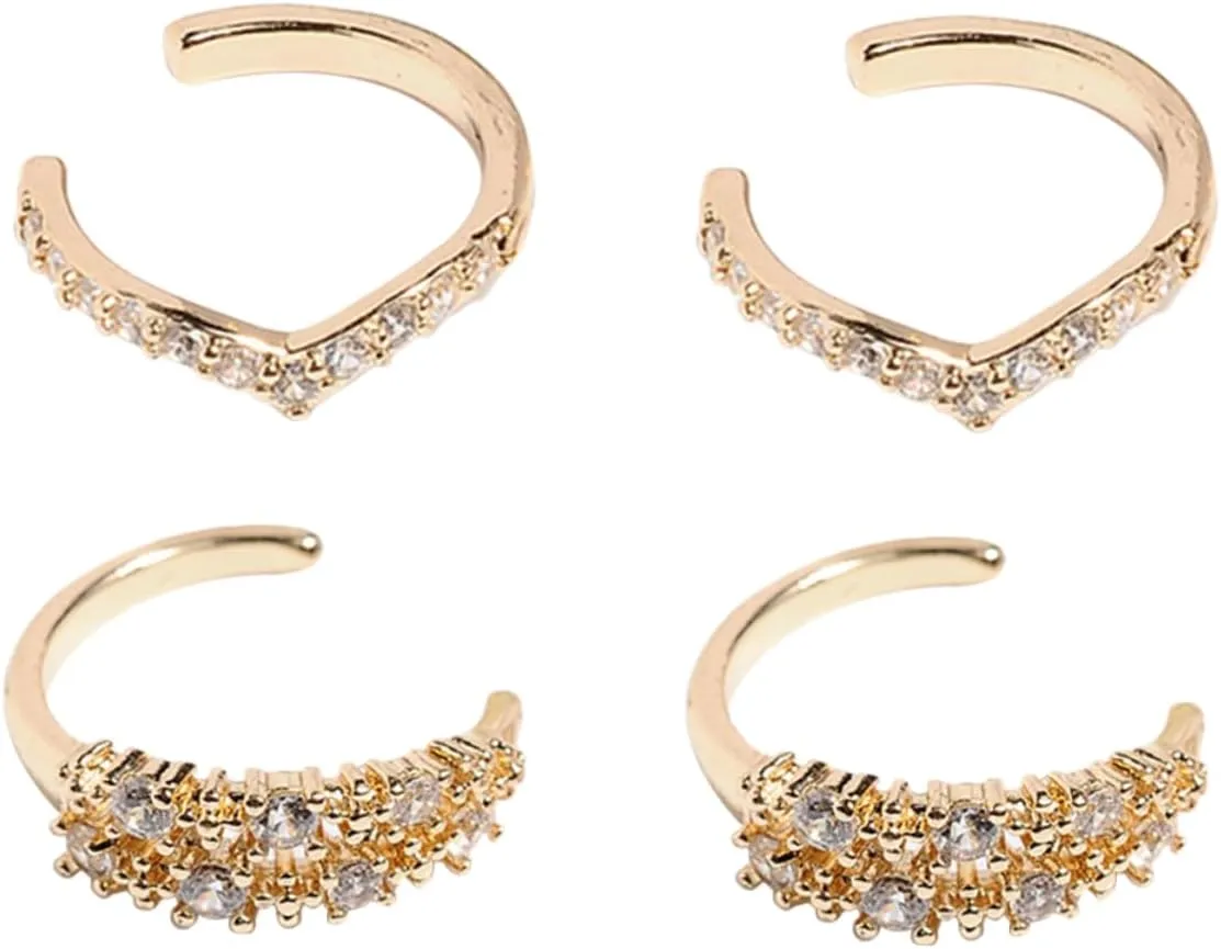Stainless Steel Adjustable Ear Cuff Earring Wraps No Piercing Earring Cuffs for Women for Graduations Festivals and Travel