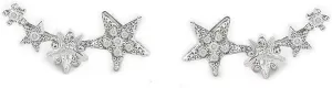 Star Cuff Wraps Crawler CZ Stud Earrings for Women Cartilage Helix Post Back Studs Minimalist Fashion Climber Jackets Hypoallergenic Jewelry Gifts for Teen Daughter Bff 21st Birthday