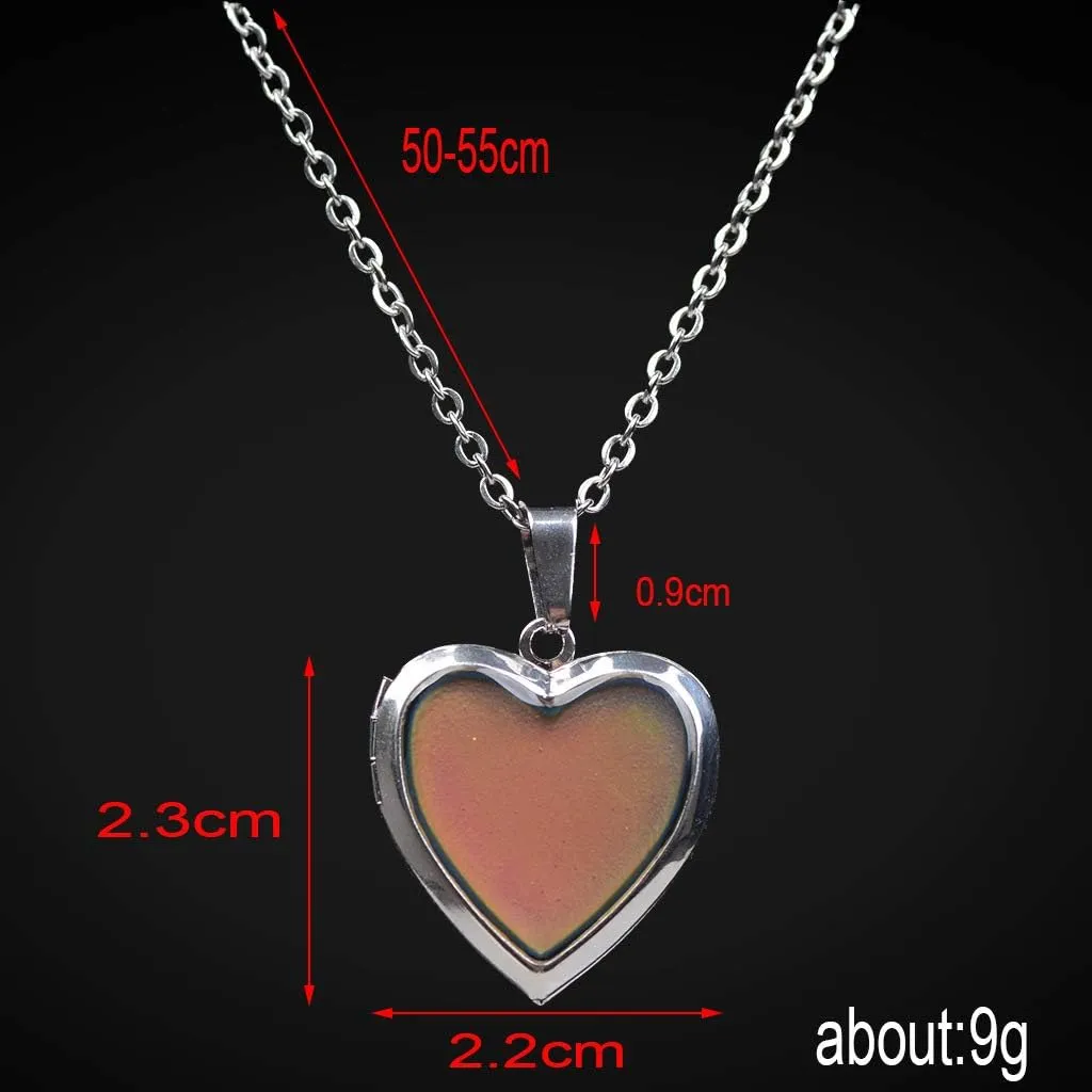 Temperature Sensing Color Changing Pendant Necklace Love Heart Butterfly Turtle Dolphin Moon Star Mood Necklace for Girl Women Gift