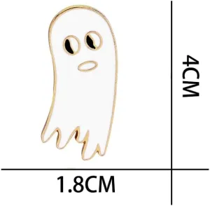 The White Ghost Cartoon Enamel Pins Creative Brooch Lapel Pin Badge Cute Metal Brooch Pins Accessories Decoration for Girls Boys Women Clothes Backpacks Decor Halloween Brooch Gift