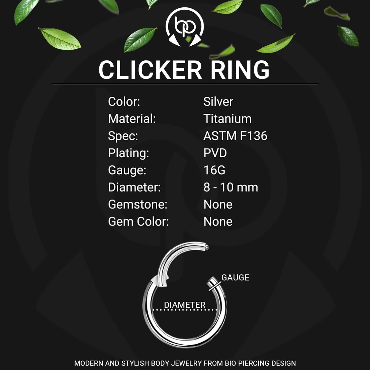 Titanium Clicker Ring with Small Beads, Septum Clicker, Piercing Ring, Daith Earring, Septum Jewelry, Nose Hoop
