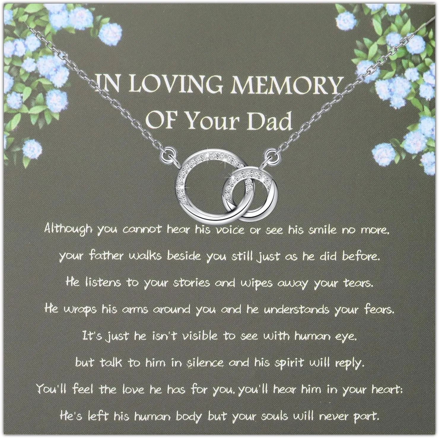 UJIMS Dad Memorial Gifts In Loving Memory Of Your Dad Remembrance Necklace Bereavement Gifts Sorry for Your Loss Gift