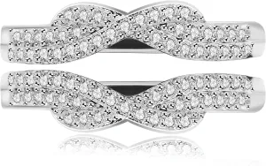Uloveido Simulated Diamond Princess Crown Ring Wraps and Enhancers Wedding Engagement Rings Guard Enhancer