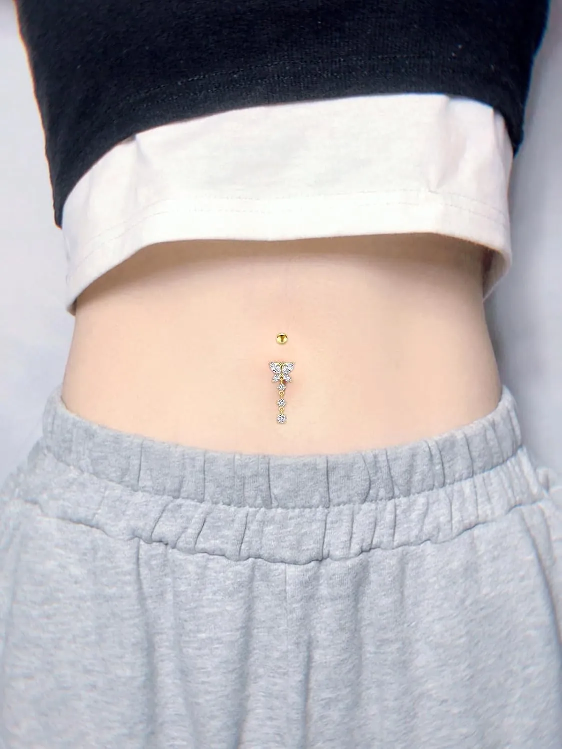 VCMART Belly Button Ring Belly Button Piercing Surgical Steel Belly Rings 14G Belly Button Rings Belly Navel Rings Piercing Jewelry
