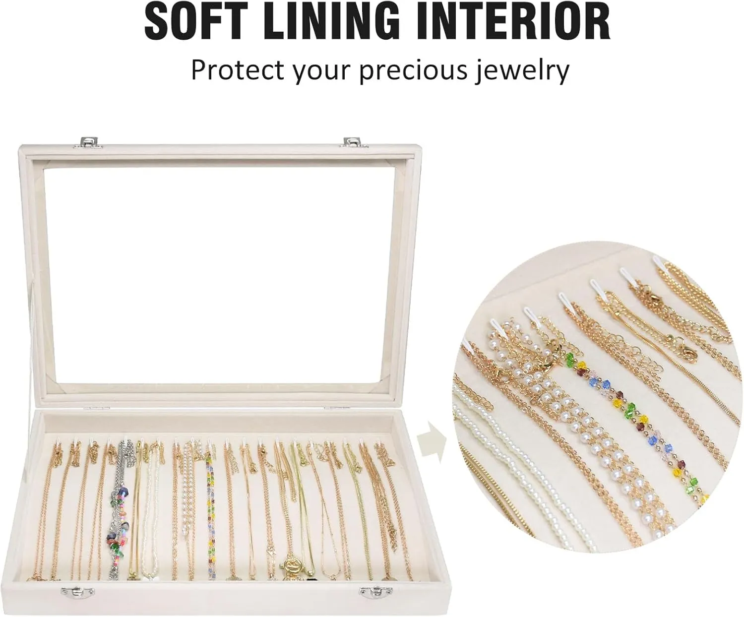 Velvet Necklace Display Jewelry Tray 20 Hook Necklace Tray Necklace Pendant Jewelry Tray for Women and Girls