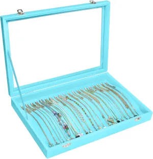 Velvet Necklace Display Jewelry Tray 20 Hook Necklace Tray Necklace Pendant Jewelry Tray for Women and Girls
