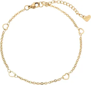 Women's Gold Heart Anklets Waterproof, Women's Anklet, Adjustable Dainty Anklet, Summer Beach Jewelry, Bracelets
