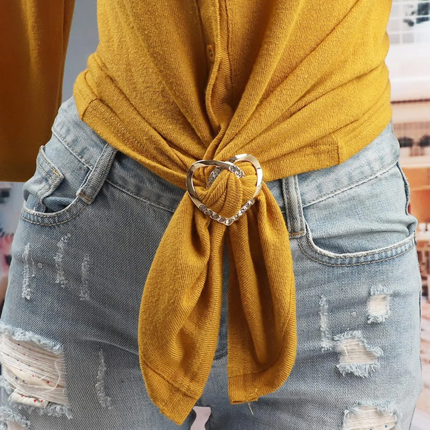 YANCHUN Scarf Ring Shirt Ties Clips for Women Clothing Metal Pearl Flower Round Circle Scarf Rings and Slides for Scarves Buckle for Women Trendy 2025