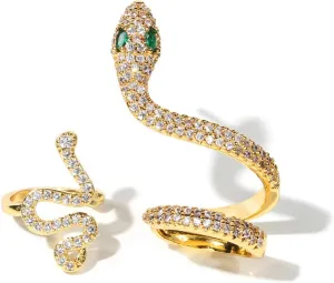 YUNXI Gold Snake Ear Cuff Earring for Women Punk CZ Earrings Ear Cuff Gifts for Friend,Sister, Daily Wearing